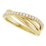 14K Yellow Gold 1/5 CTW Natural Diamond Criss-Cross Ring