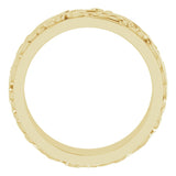 14K Yellow 7 mm Floral Inlay Flat Band