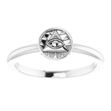 Sterling Silver Stackable Eye of Providence Ring