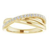 14K Yellow 1/5 CTW Natural Diamond Criss-Cross Ring