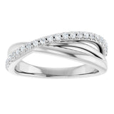 14K White Gold 1/5 CTW Natural Diamond Criss-Cross Ring