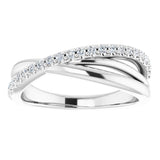 14K White Gold 1/5 CTW Natural Diamond Criss-Cross Ring