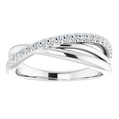 14K White 1/5 CTW Natural Diamond Criss-Cross Ring