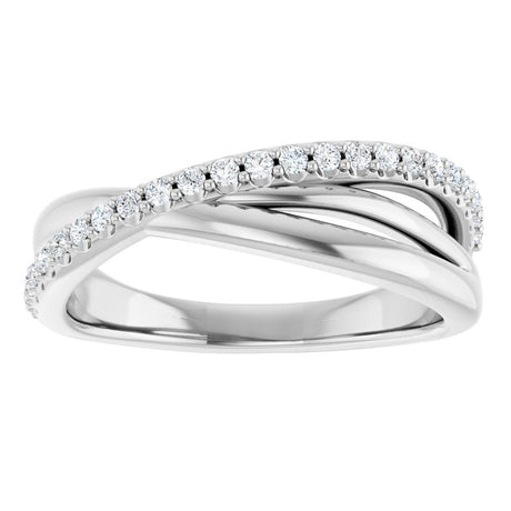 14K White Gold 1/5 CTW Natural Diamond Criss-Cross Ring