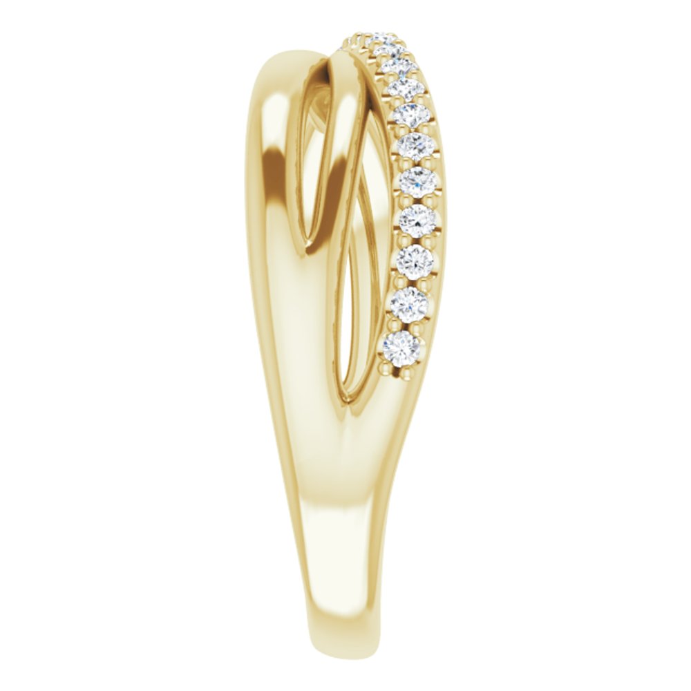 14K Yellow 1/5 CTW Natural Diamond Criss-Cross Ring