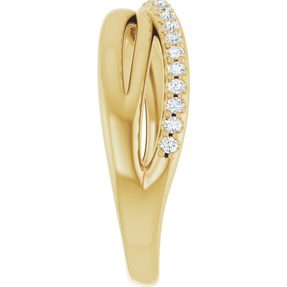14K Yellow Gold 1/5 CTW Natural Diamond Criss-Cross Ring
