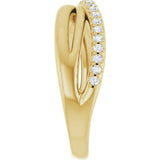 14K Yellow Gold 1/5 CTW Natural Diamond Criss-Cross Ring
