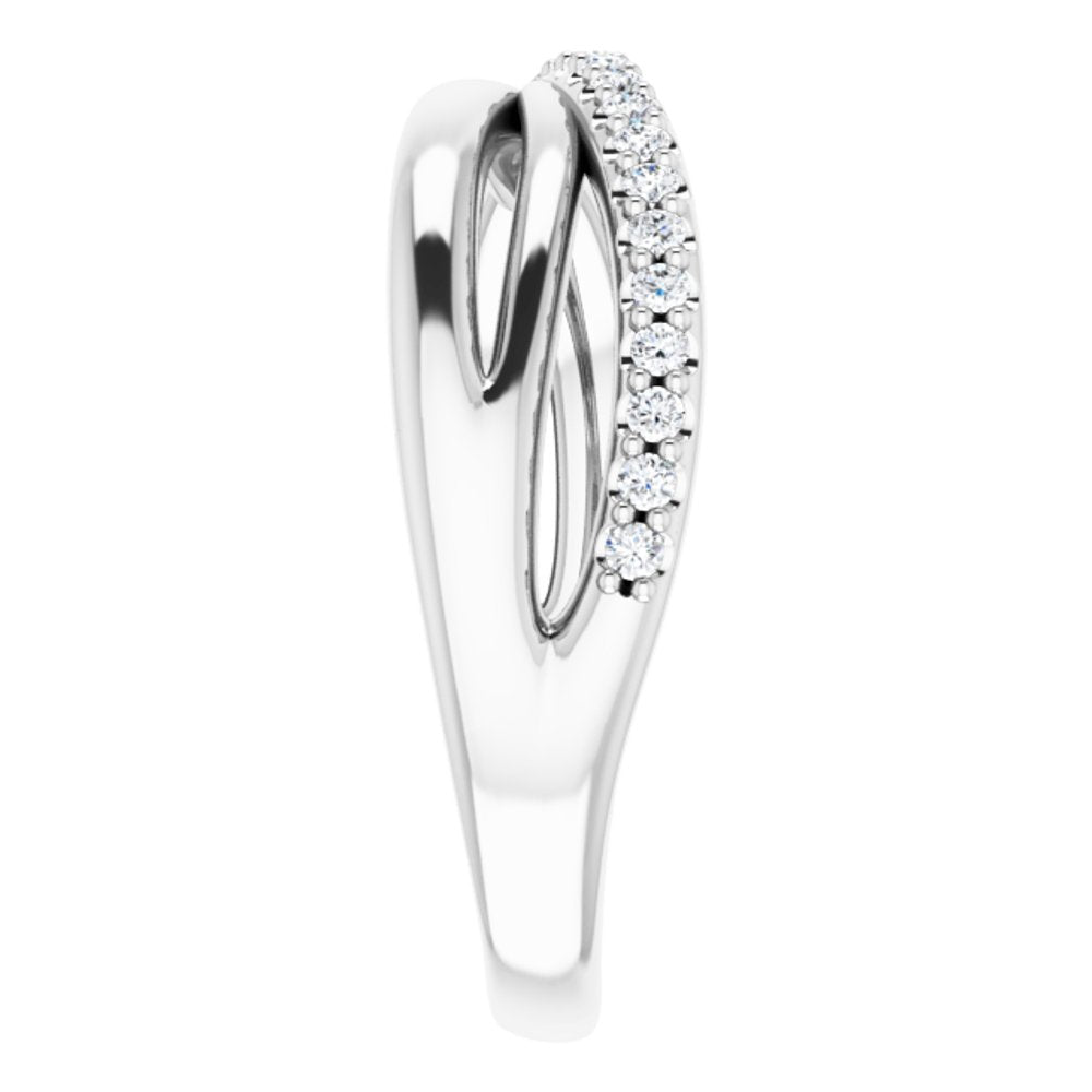 14K White Gold 1/5 CTW Natural Diamond Criss-Cross Ring