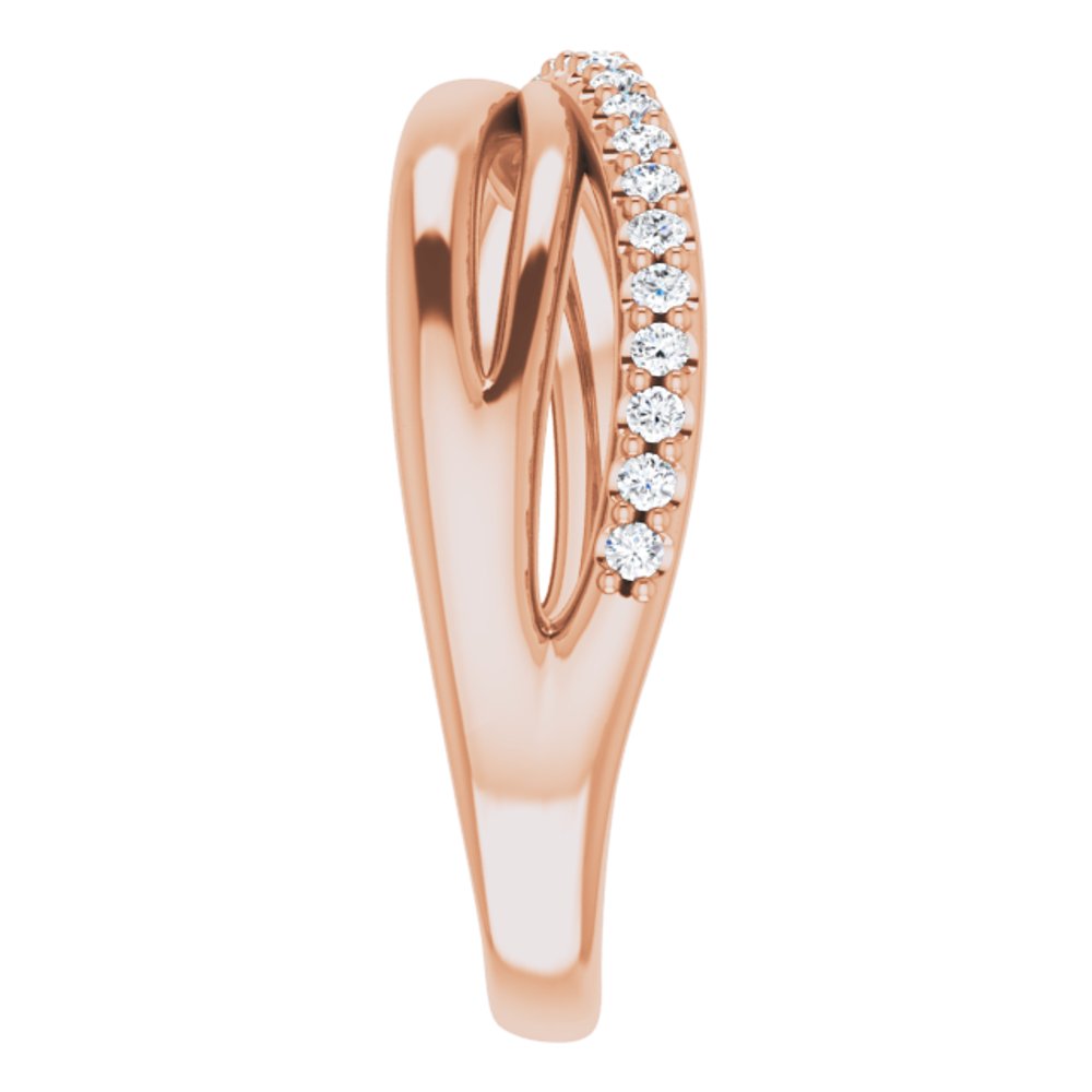 14K Rose 1/5 CTW Natural Diamond Criss-Cross Ring