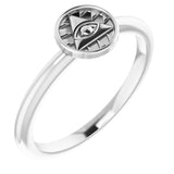 Sterling Silver Stackable Eye of Providence Ring