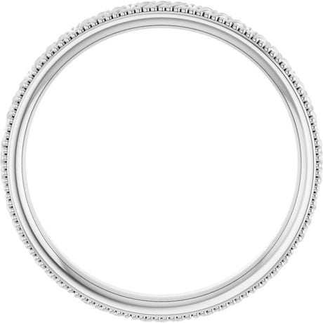 Sterling Silver 3 mm Milgrain Edge Celtic-Inspired Flat Band Size 7