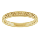 10K Yellow Gold 3 mm Milgrain Edge Celtic-Inspired Flat Band Size 7