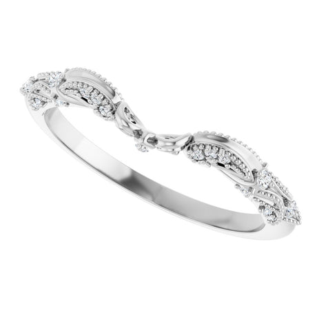 14K White .08 CTW Natural Diamond Matching Band