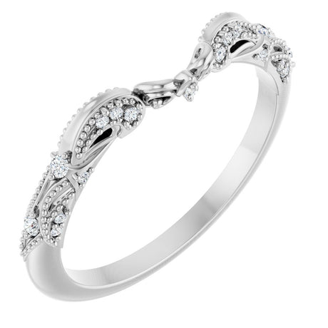 14K White .08 CTW Natural Diamond Matching Band