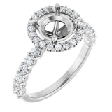 14K White 7.4 mm Round 1/2 CTW Lab-Grown Diamond Semi-Set Engagement Ring