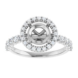 14K White 7.4 mm Round 1/2 CTW Lab-Grown Diamond Semi-Set Engagement Ring