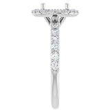 14K White 7.4 mm Round 1/2 CTW Lab-Grown Diamond Semi-Set Engagement Ring