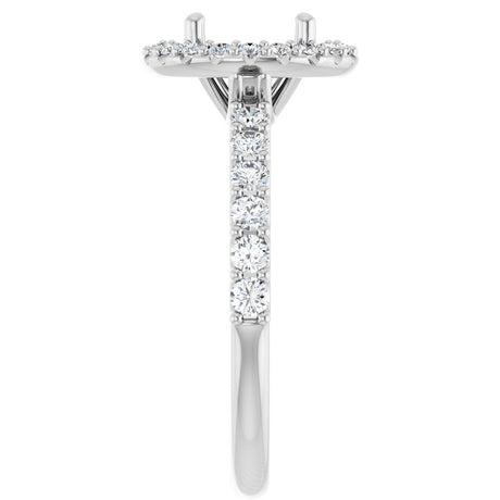 14K White 7.4 mm Round 1/2 CTW Lab-Grown Diamond Semi-Set Engagement Ring