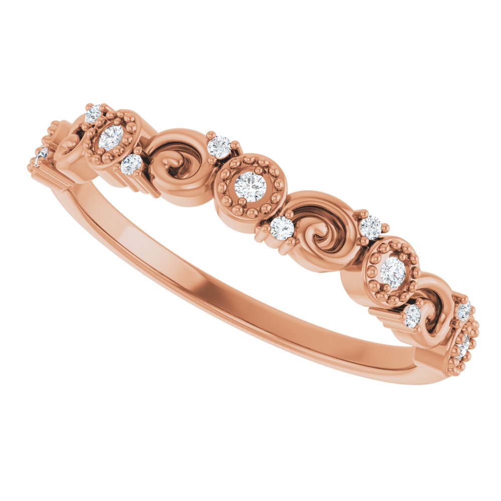 14K Rose .08 CTW Natural Diamond Anniversary Band