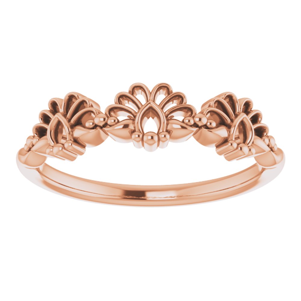 14K Rose Vintage-Inspired Stackable Ring