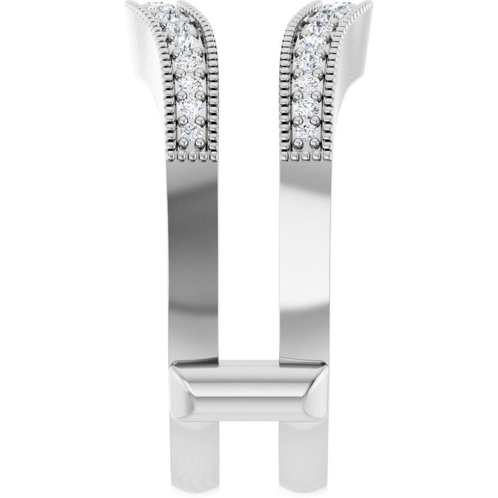 14K White Gold 1/3 CTW Natural Diamond Ring Guard