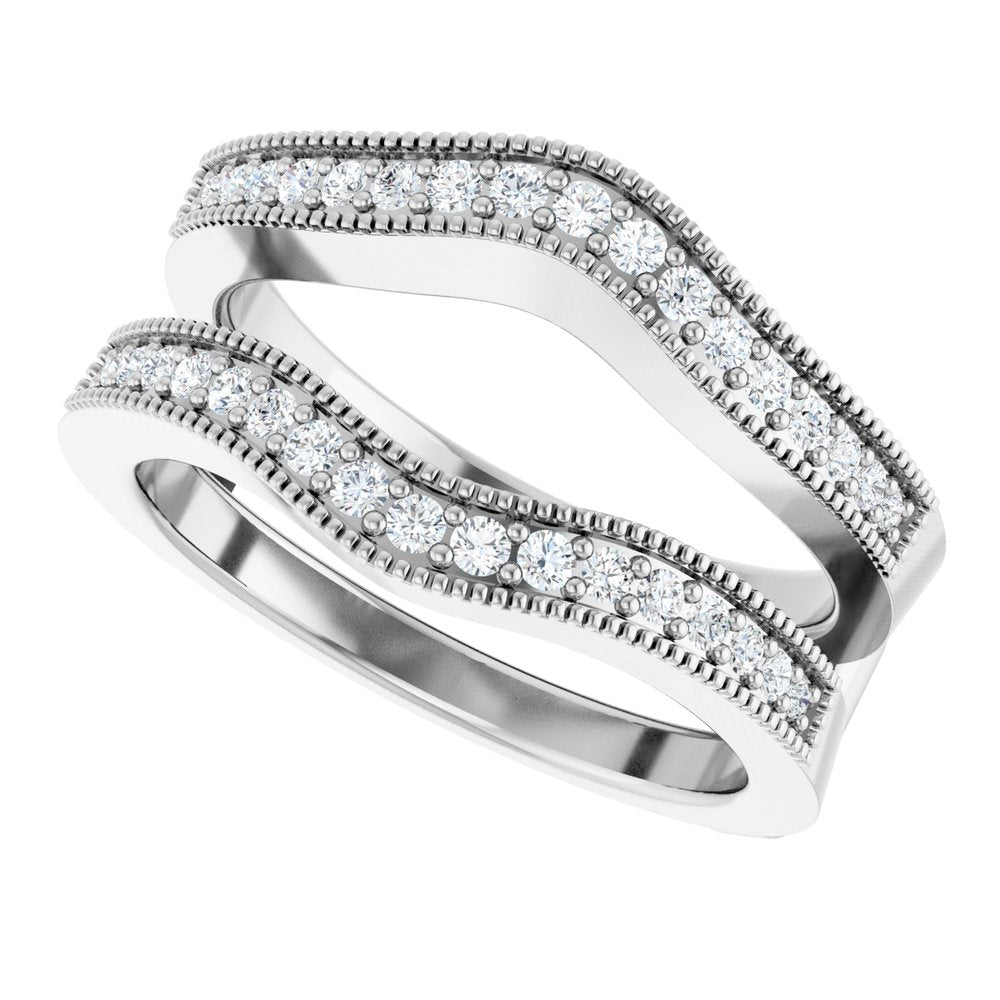 14K White Gold 1/3 CTW Natural Diamond Ring Guard