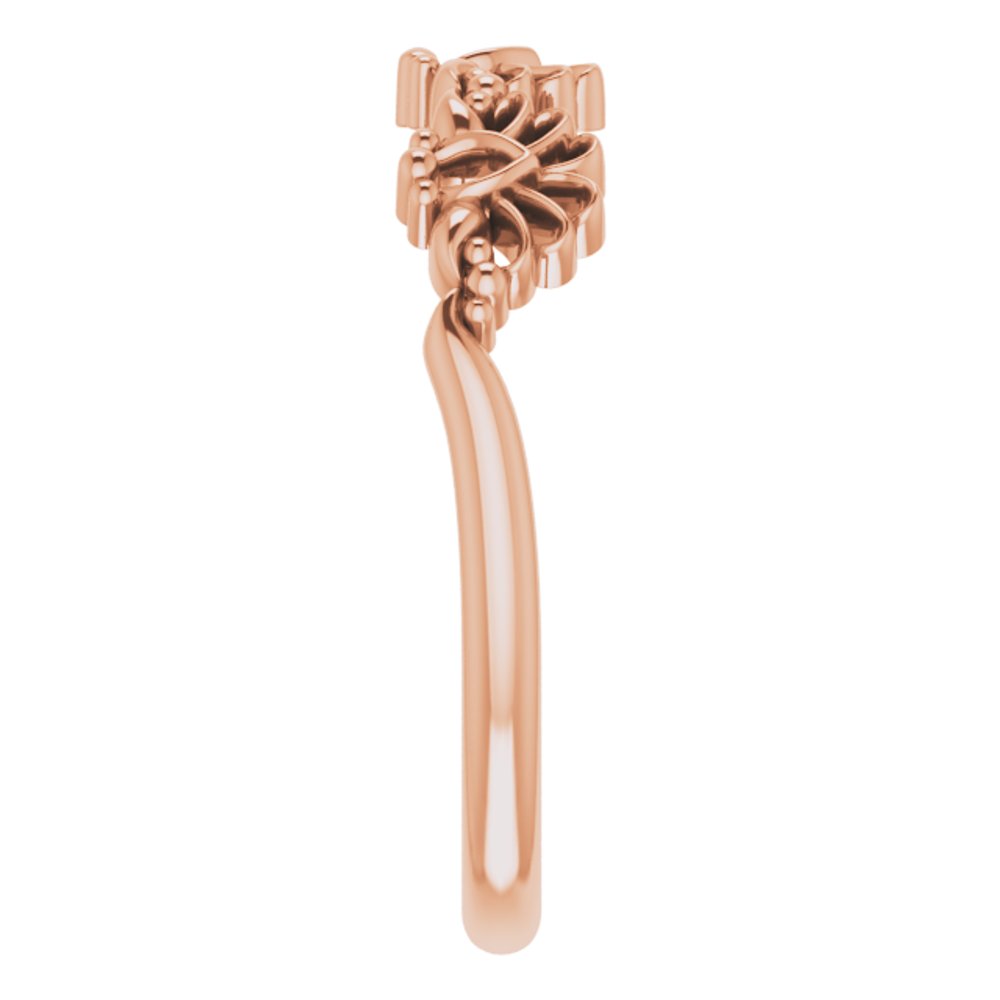 14K Rose Vintage-Inspired Stackable Ring