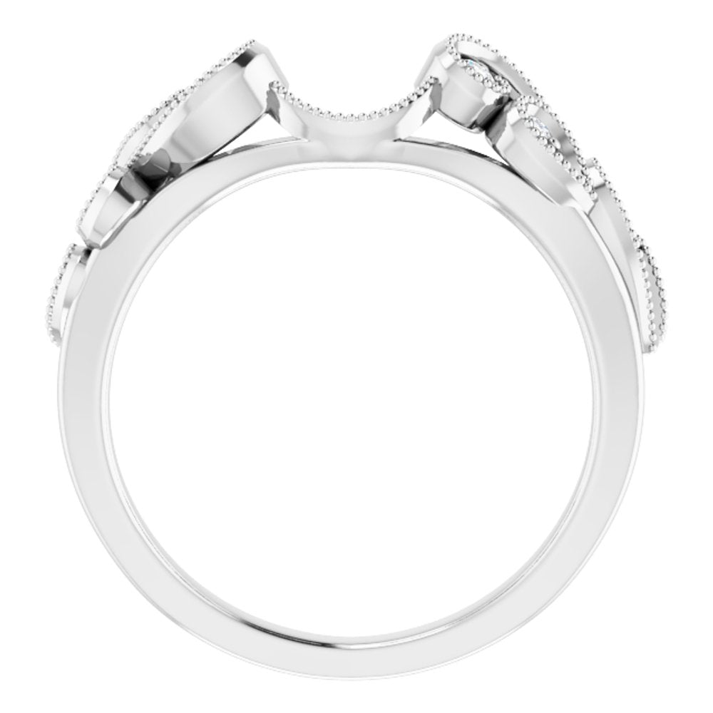 14K White 1/8 CTW Natural Diamond Ring Guard