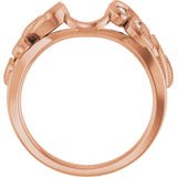 14K Rose 1/8 CTW Natural Diamond Wrap-Style Ring Enhancer