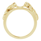 14K Yellow 1/8 CTW Natural Diamond Wrap-Style Ring Enhancer