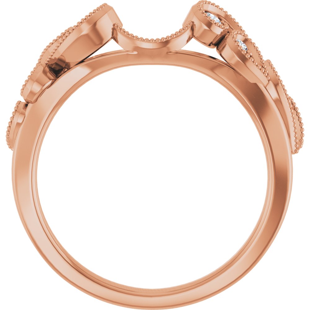 14K Rose 1/8 CTW Natural Diamond Wrap-Style Ring Enhancer