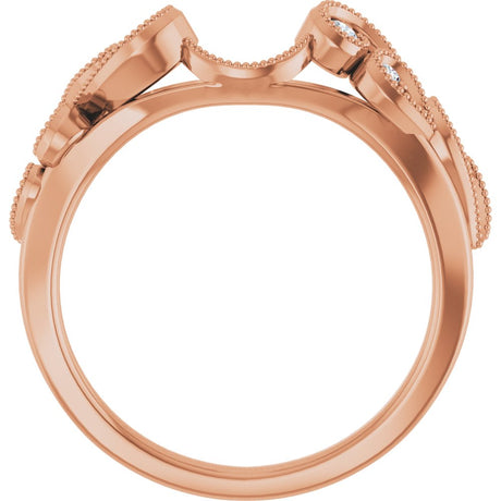 14K Rose 1/8 CTW Natural Diamond Wrap-Style Ring Enhancer