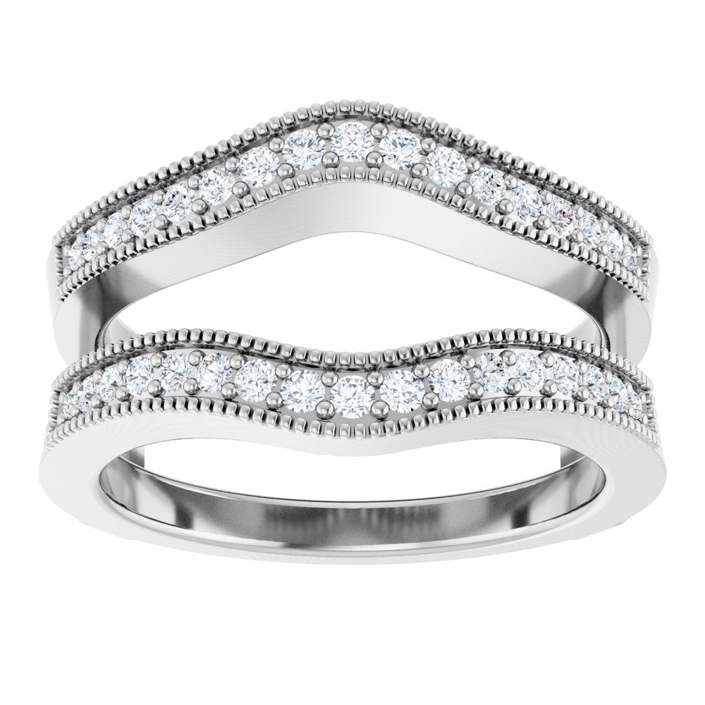 14K White 1/3 CTW Natural Diamond Ring Guard