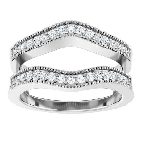 14K White Gold 1/3 CTW Natural Diamond Ring Guard