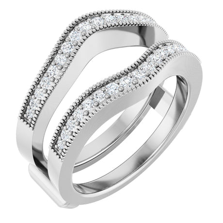 14K White 1/3 CTW Natural Diamond Ring Guard