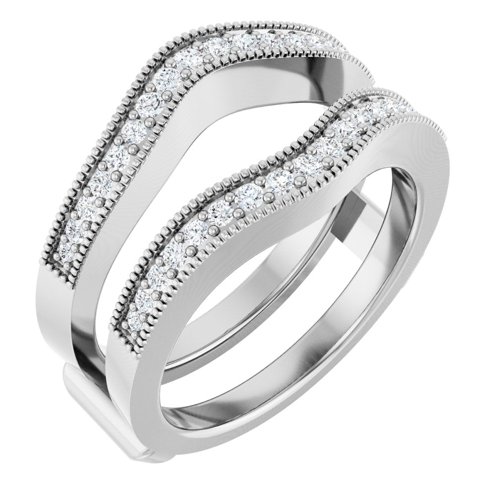 14K White Gold 1/3 CTW Natural Diamond Ring Guard