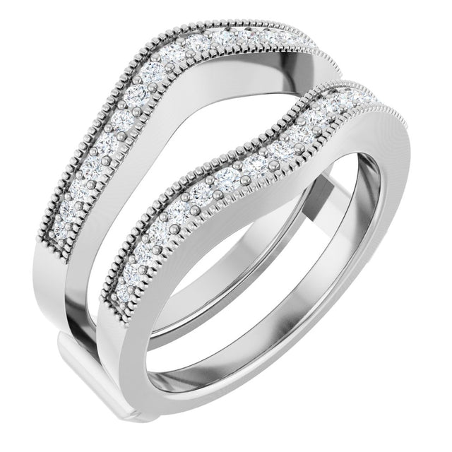 14K White Gold 1/3 CTW Natural Diamond Ring Guard