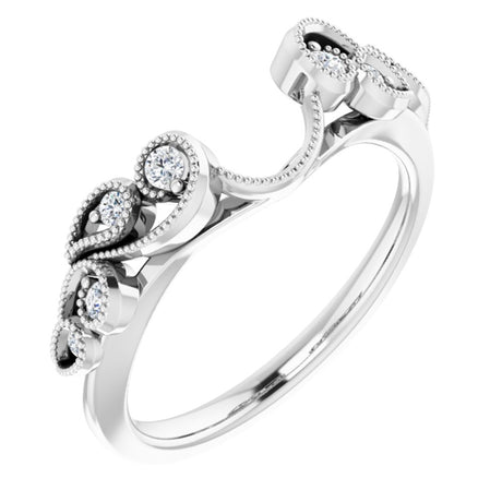 14K White 1/8 CTW Natural Diamond Ring Guard