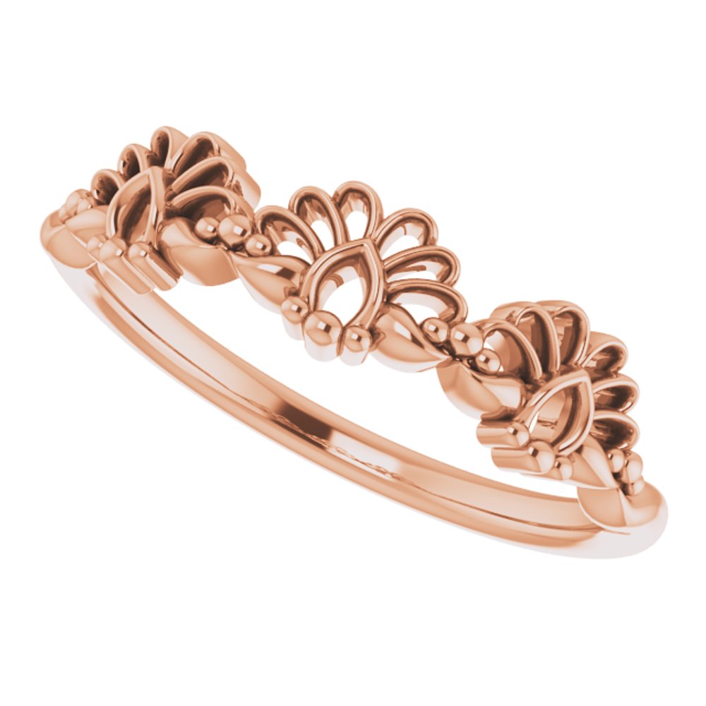 14K Rose Vintage-Inspired Stackable Ring