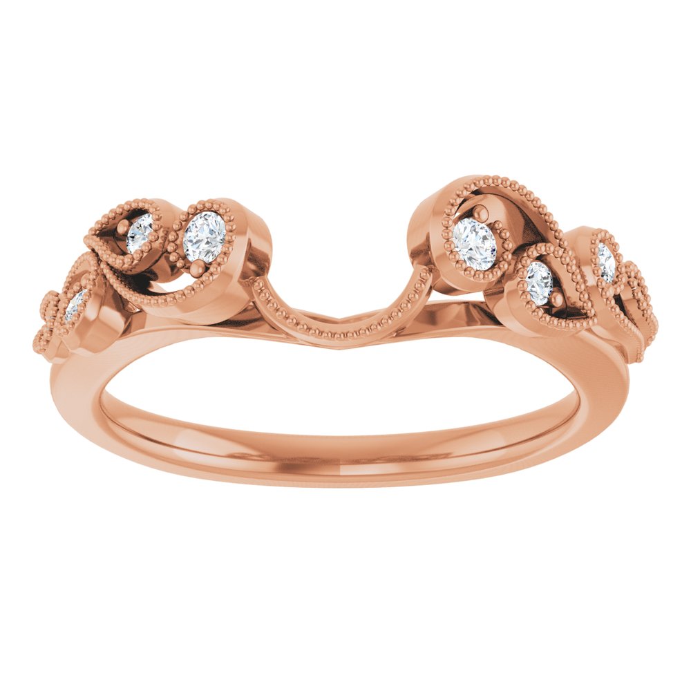 14K Rose 1/8 CTW Natural Diamond Wrap-Style Ring Enhancer