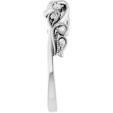 14K White 1/8 CTW Natural Diamond Wrap-Style Ring Enhancer