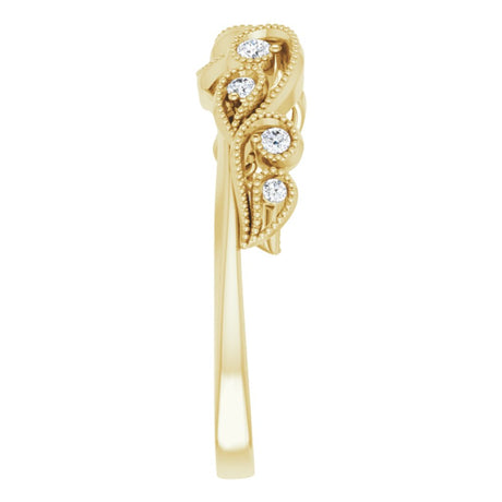 14K Yellow 1/8 CTW Natural Diamond Wrap-Style Ring Enhancer