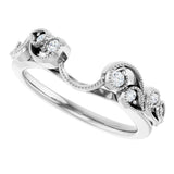 14K White 1/8 CTW Natural Diamond Wrap-Style Ring Enhancer