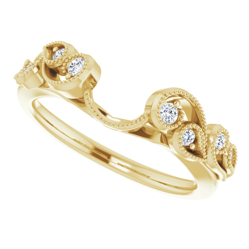 14K Yellow 1/8 CTW Natural Diamond Wrap-Style Ring Enhancer