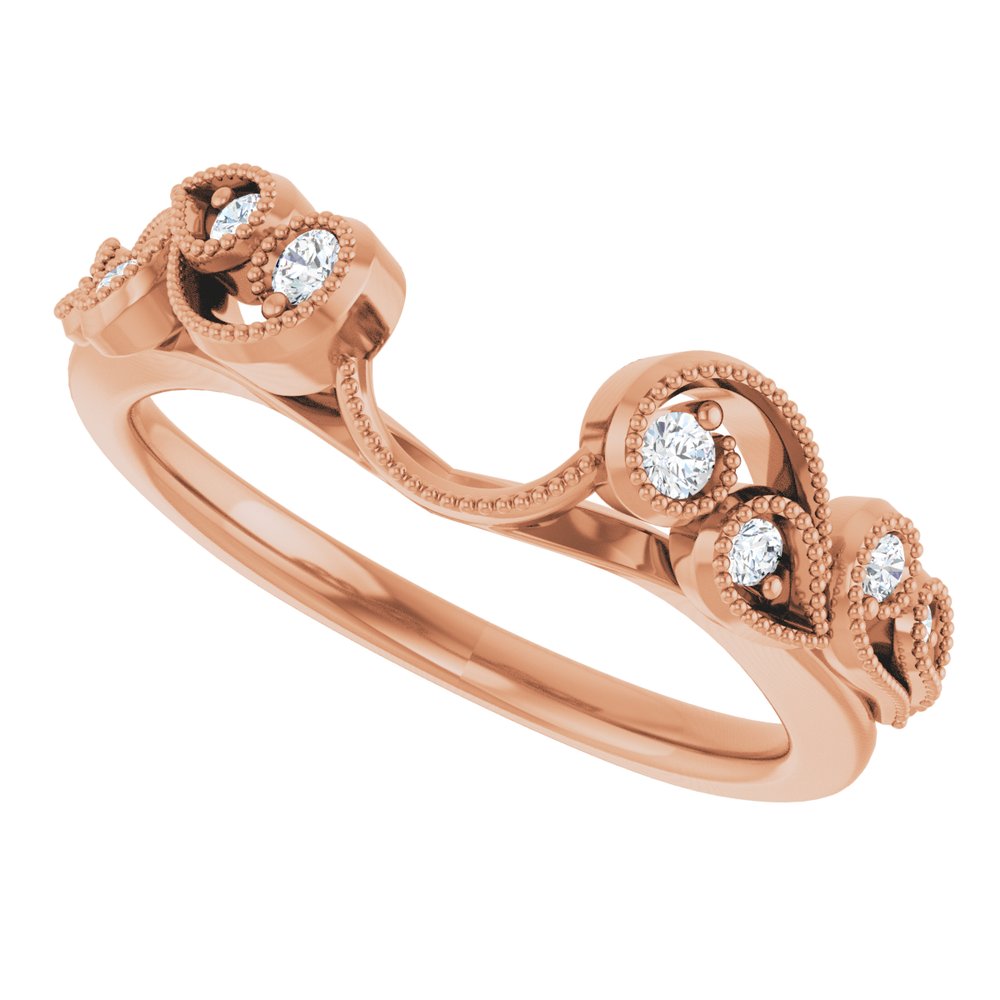 14K Rose 1/8 CTW Natural Diamond Wrap-Style Ring Enhancer