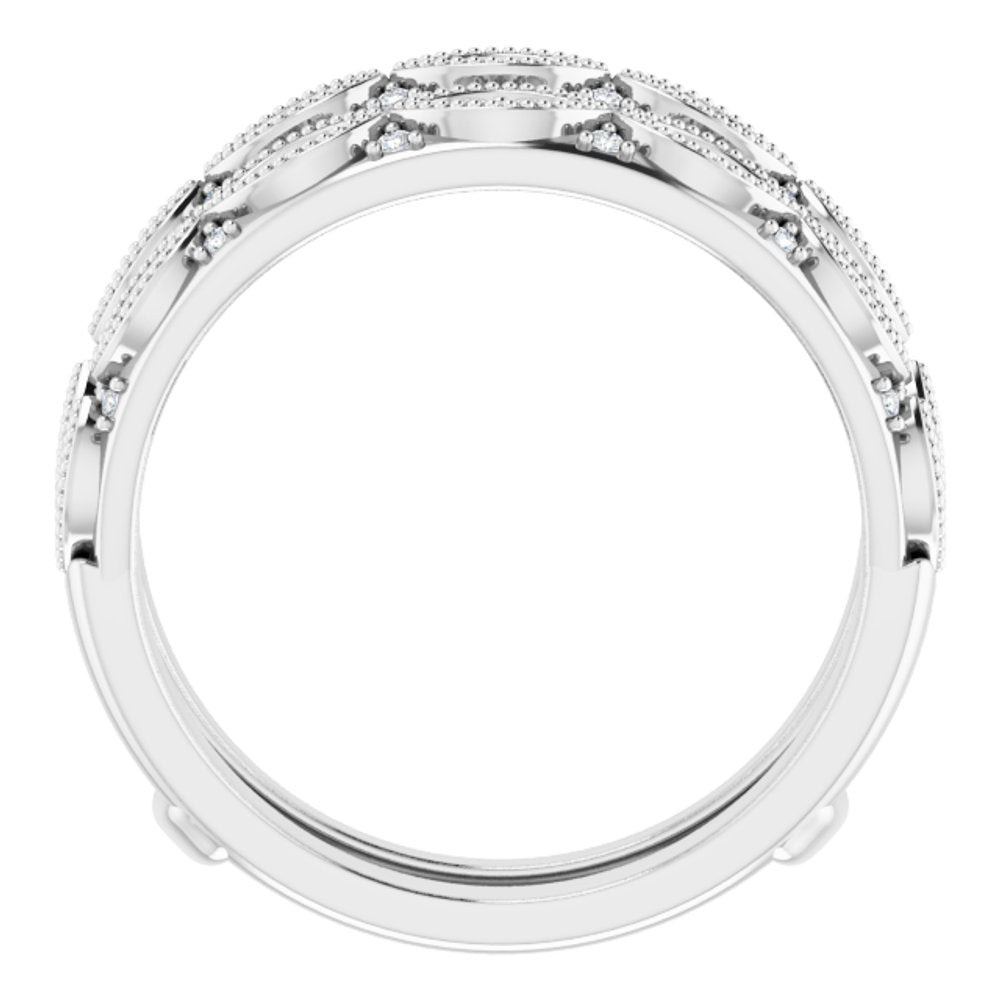 14K White 1/4 CTW Natural Diamond Ring Guard