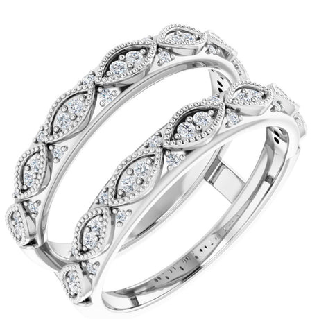 14K White 1/4 CTW Natural Diamond Ring Guard