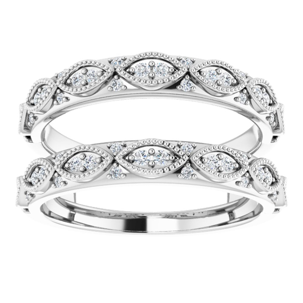 14K White 1/4 CTW Natural Diamond Ring Guard