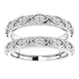 14K White 1/4 CTW Natural Diamond Ring Guard