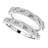 14K White 1/4 CTW Natural Diamond Ring Guard